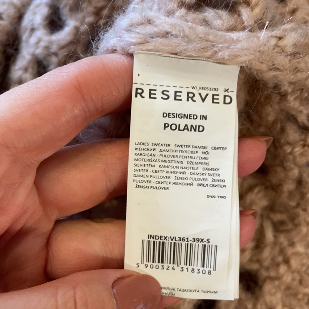 Wool and mohair Reserved sweater chunky soft - Picture 8 of 12
